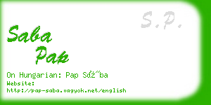 saba pap business card